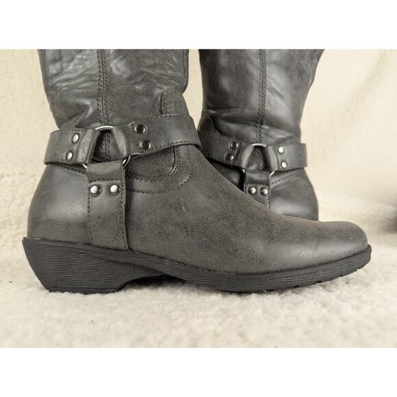 A2 By Aerosoles In An Instant Tall Riding Boots Zip Knee Grey boot 8.5 - Picture 7 of 12